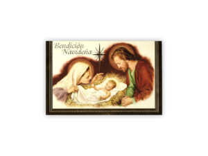 Tarjeta de Navidad con María, José y el Niño Jesús