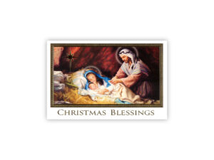 Holy Family in the Manger Christmas Card