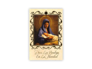 Tarjeta de Navidad de la Virgen María con el Niño Jesús