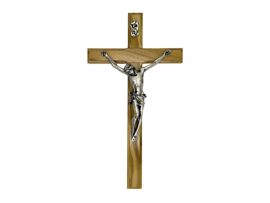 Olive Wood Crucifix (8”)