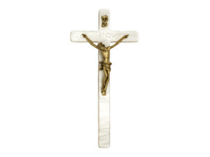 Crucifijo Estilo Mármol Blanco